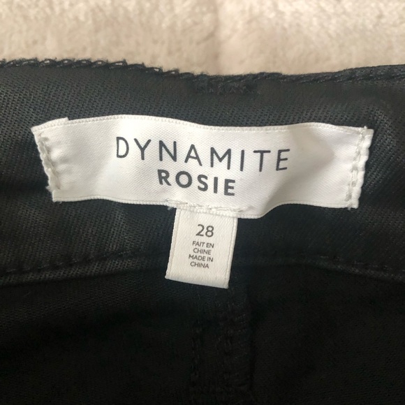 Dynamite Black Straight Leg Leather Look Denim Size 28 - Picture 4 of 5